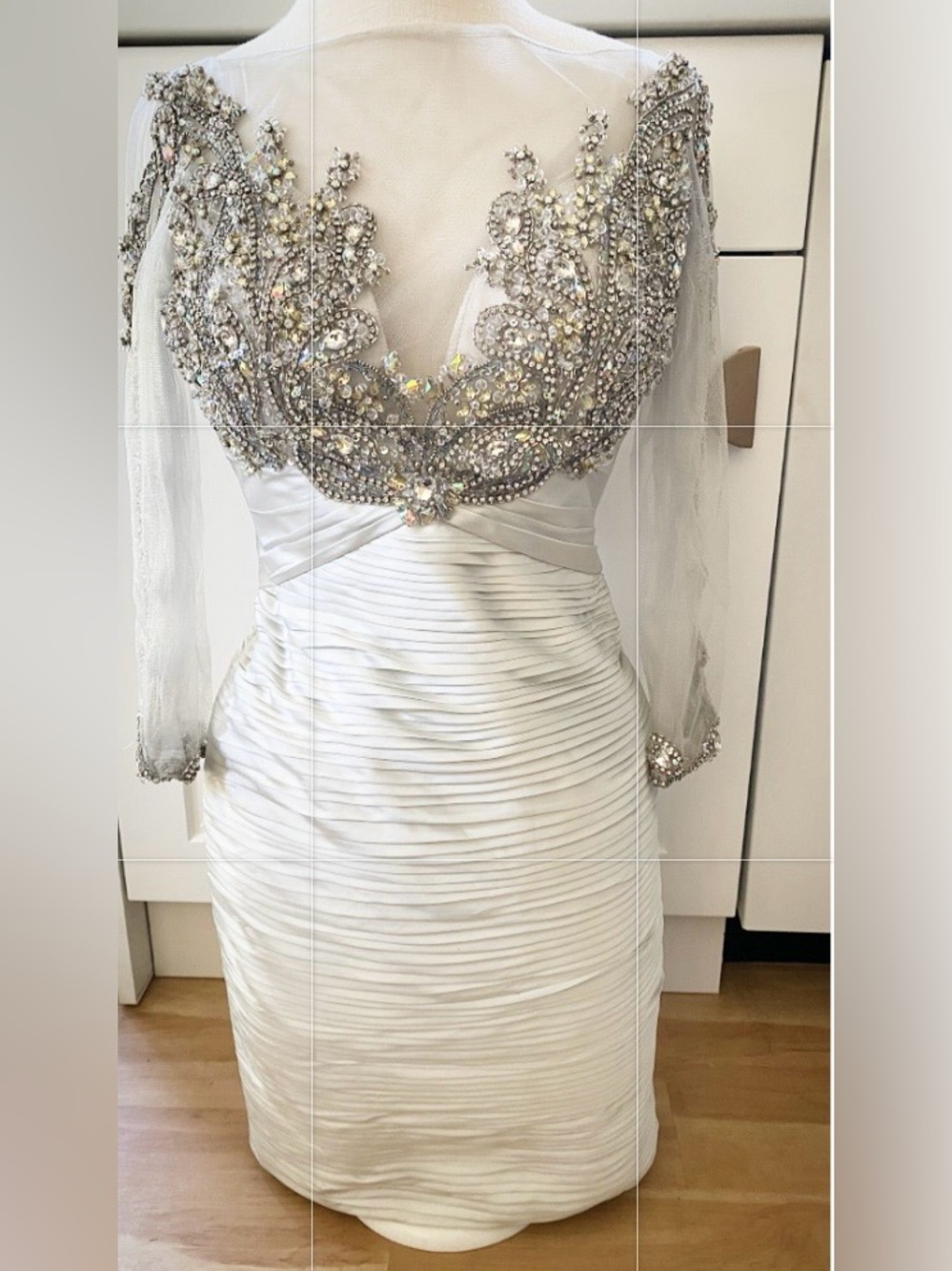 VTG Y2K Terani Couture Beaded Tulle Dress XS NWT